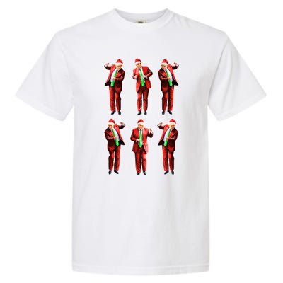 Funny Trump Dancing Around The Christmas Tree Trump Santa Gift Garment-Dyed Heavyweight T-Shirt