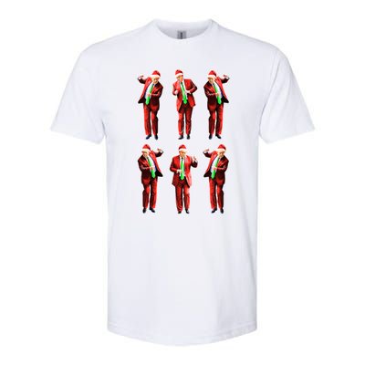 Funny Trump Dancing Around The Christmas Tree Trump Santa Gift Softstyle CVC T-Shirt