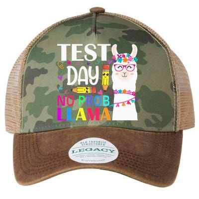 funny Test Day No Prob-llama Llama Teacher Legacy Tie Dye Trucker Hat