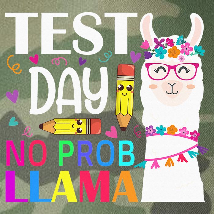 funny Test Day No Prob-llama Llama Teacher Legacy Tie Dye Trucker Hat