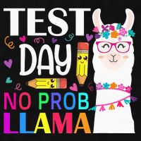 funny Test Day No Prob-llama Llama Teacher Ladies PosiCharge Tri-Blend Wicking Tank