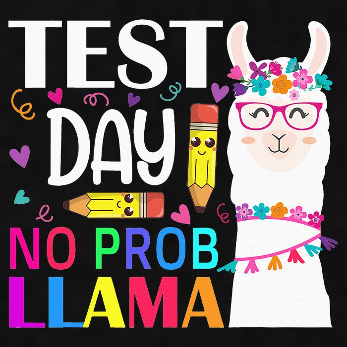 funny Test Day No Prob-llama Llama Teacher Ladies PosiCharge Tri-Blend Wicking Tank