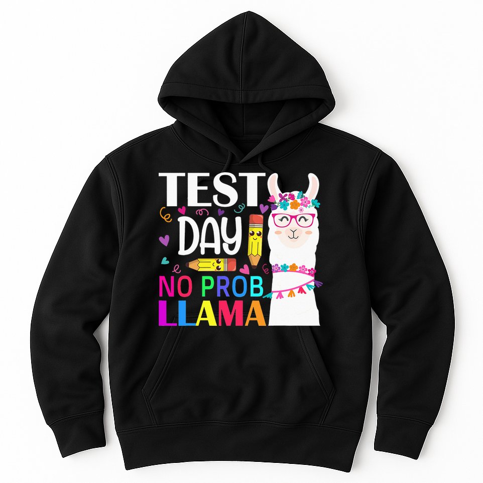 funny Test Day No Prob-llama Llama Teacher Hoodie