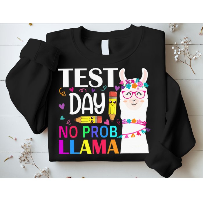 funny Test Day No Prob-llama Llama Teacher Sweatshirt