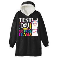 funny Test Day No Prob-llama Llama Teacher Hooded Wearable Blanket