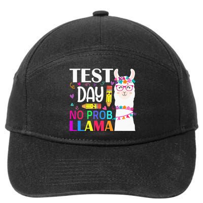 funny Test Day No Prob-llama Llama Teacher 7-Panel Snapback Hat