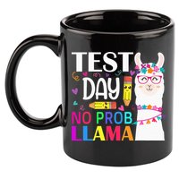 funny Test Day No Prob-llama Llama Teacher 11oz C Handle Ceramic Mug