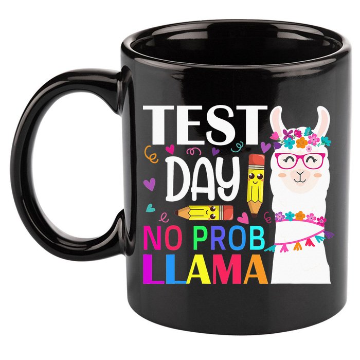 funny Test Day No Prob-llama Llama Teacher 11oz C Handle Ceramic Mug
