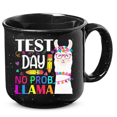 funny Test Day No Prob-llama Llama Teacher 15oz Campfire Ceramic Mug