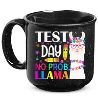 funny Test Day No Prob-llama Llama Teacher 15oz Campfire Ceramic Mug