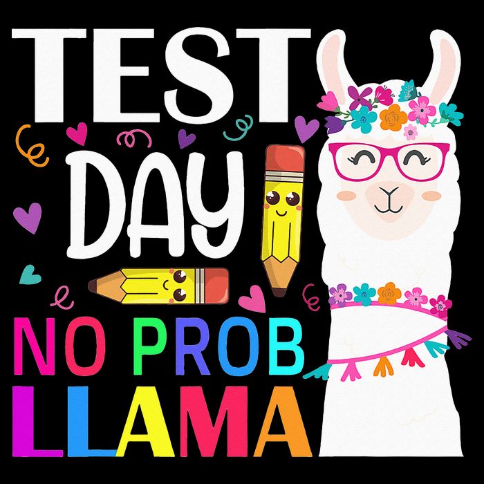 funny Test Day No Prob-llama Llama Teacher Drawstring Bag