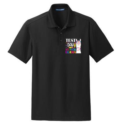 funny Test Day No Prob-llama Llama Teacher Dry Zone Grid Polo