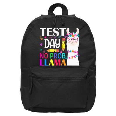 funny Test Day No Prob-llama Llama Teacher 16 in Basic Backpack