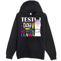 funny Test Day No Prob-llama Llama Teacher Premium Pullover Hoodie