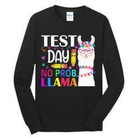 funny Test Day No Prob-llama Llama Teacher Tall Long Sleeve T-Shirt