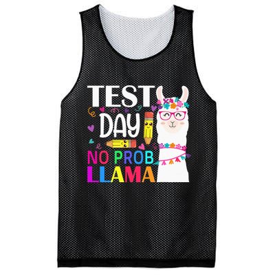 funny Test Day No Prob-llama Llama Teacher Mesh Reversible Basketball Jersey Tank