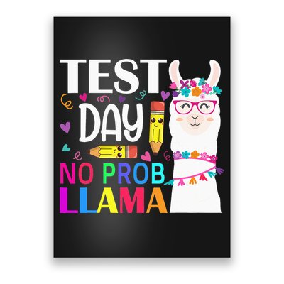 funny Test Day No Prob-llama Llama Teacher Poster
