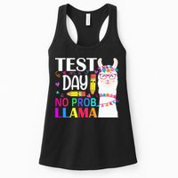 funny Test Day No Prob-llama Llama Teacher Womens Tank Top
