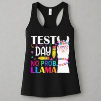 funny Test Day No Prob-llama Llama Teacher Womens Tank Top