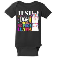 funny Test Day No Prob-llama Llama Teacher Baby Bodysuit