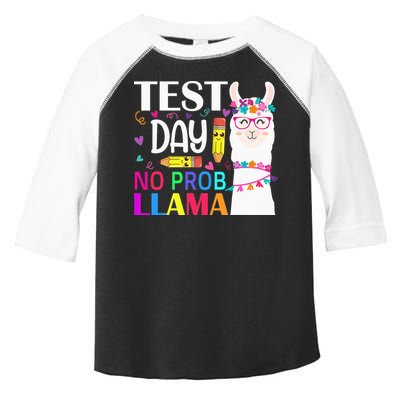 funny Test Day No Prob-llama Llama Teacher Toddler Fine Jersey T-Shirt