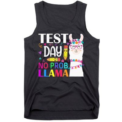 funny Test Day No Prob-llama Llama Teacher Tank Top