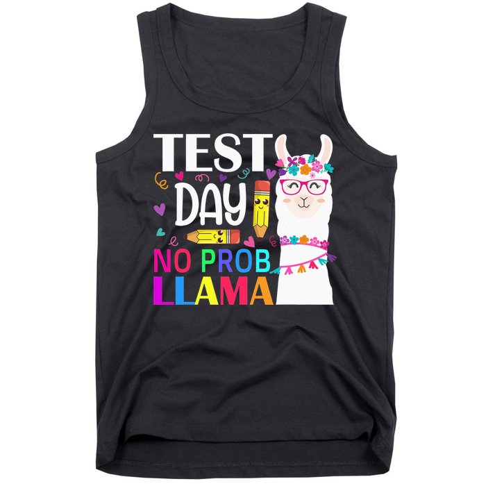 funny Test Day No Prob-llama Llama Teacher Tank Top
