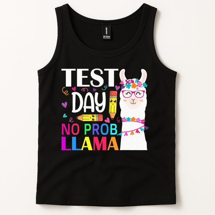 funny Test Day No Prob-llama Llama Teacher Tank Top