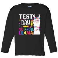 funny Test Day No Prob-llama Llama Teacher Toddler Long Sleeve Shirt
