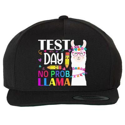 funny Test Day No Prob-llama Llama Teacher Wool Snapback Cap