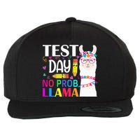 funny Test Day No Prob-llama Llama Teacher Wool Snapback Cap
