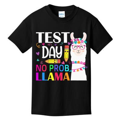 funny Test Day No Prob-llama Llama Teacher Kids T-Shirt
