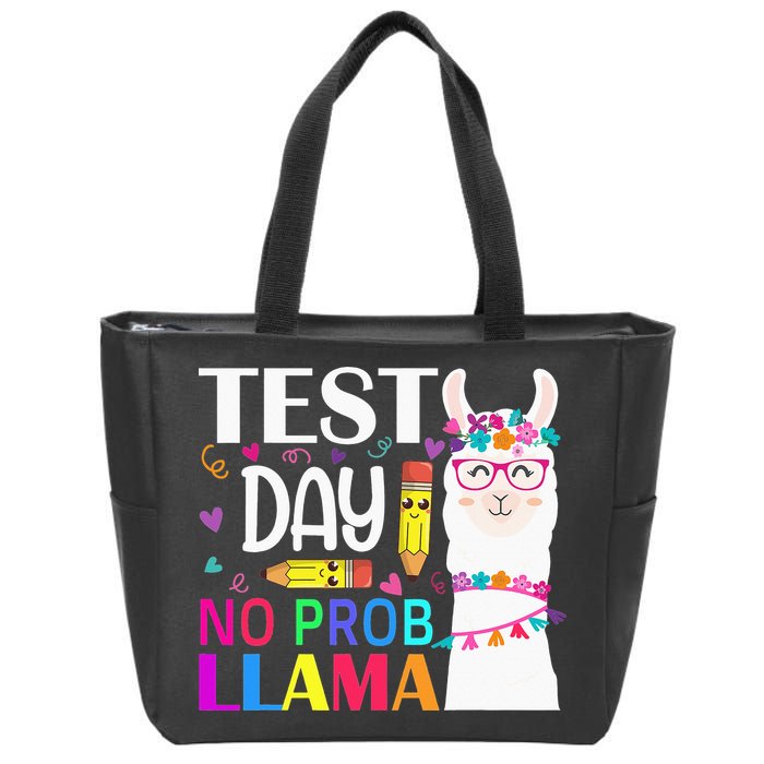 funny Test Day No Prob-llama Llama Teacher Zip Tote Bag