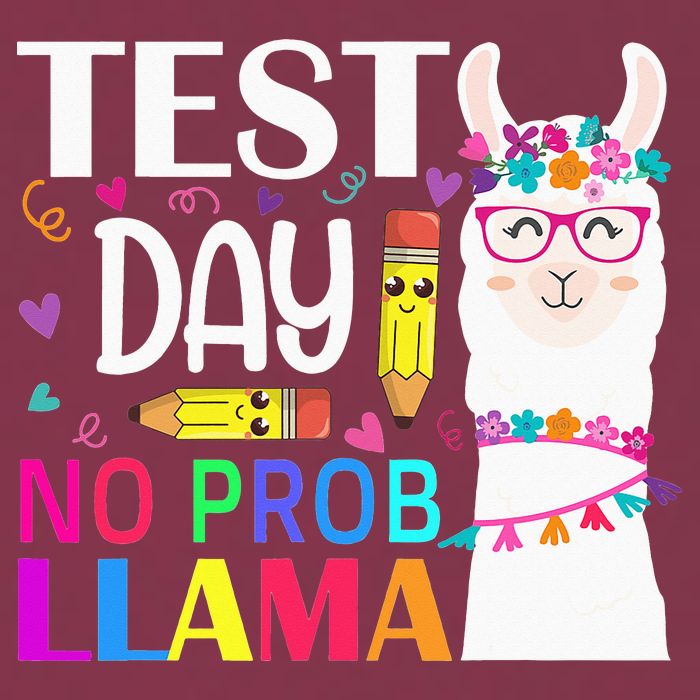 funny Test Day No Prob-llama Llama Teacher 16oz Travel Tumbler