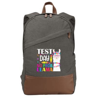 funny Test Day No Prob-llama Llama Teacher Cotton Canvas Backpack