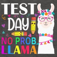 funny Test Day No Prob-llama Llama Teacher Vector Backpack