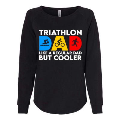 Funny Triathlon Design Dad Swim Bike Run Triathletes Gift Womens California Wash Sweatshirt