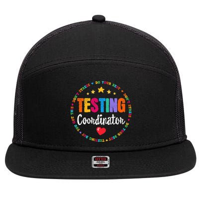 Funny Test Day Teacher Ideas School Testing Coordinator 7 Panel Mesh Trucker Snapback Hat