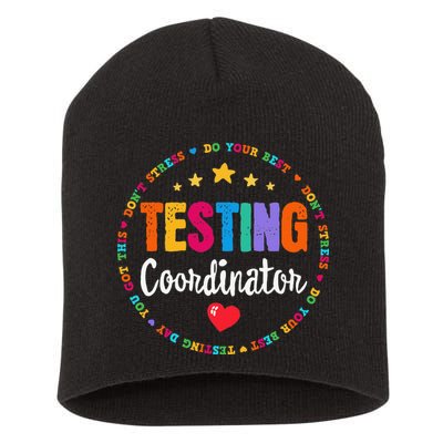Funny Test Day Teacher Ideas School Testing Coordinator Short Acrylic Beanie