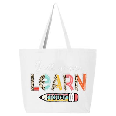 Funny Test Day Teacher Y'all Gonna Learn Today Leopard 25L Jumbo Tote