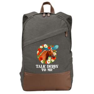 Funny Talk Derby To Me Horse Derby Racing Cotton Canvas Backpack