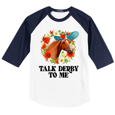 Funny Talk Derby To Me Horse Derby Racing Baseball Sleeve Shirt