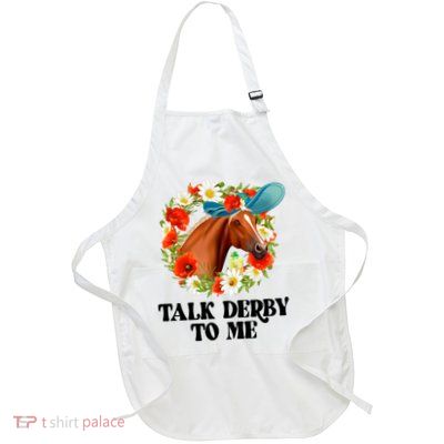 Funny Talk Derby To Me Horse Derby Racing Full-Length Apron With Pockets