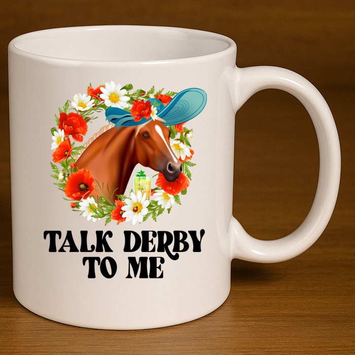 Funny Talk Derby To Me Horse Derby Racing 11oz C Handle Ceramic Mug