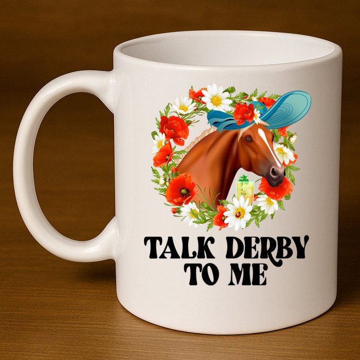 Funny Talk Derby To Me Horse Derby Racing 11oz C Handle Ceramic Mug
