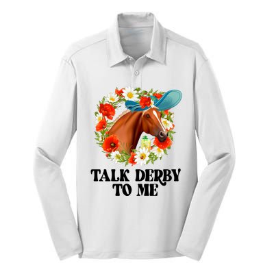 Funny Talk Derby To Me Horse Derby Racing Silk Touch Performance Long Sleeve Polo