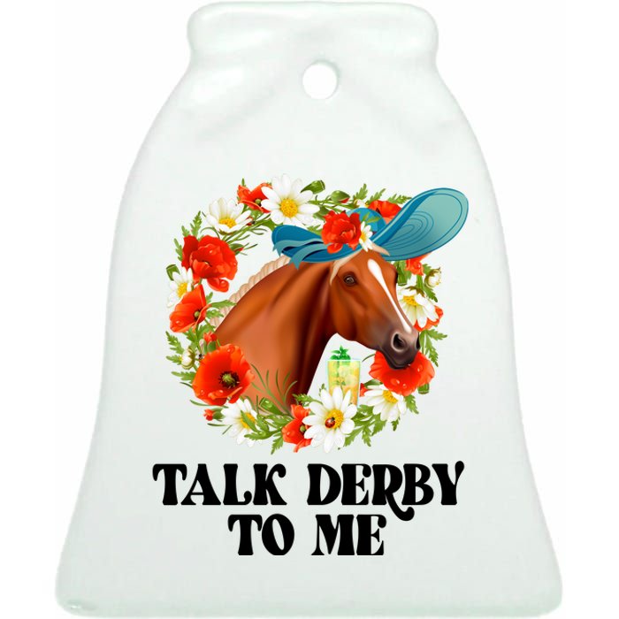 Funny Talk Derby To Me Horse Derby Racing Ceramic Bell Ornament