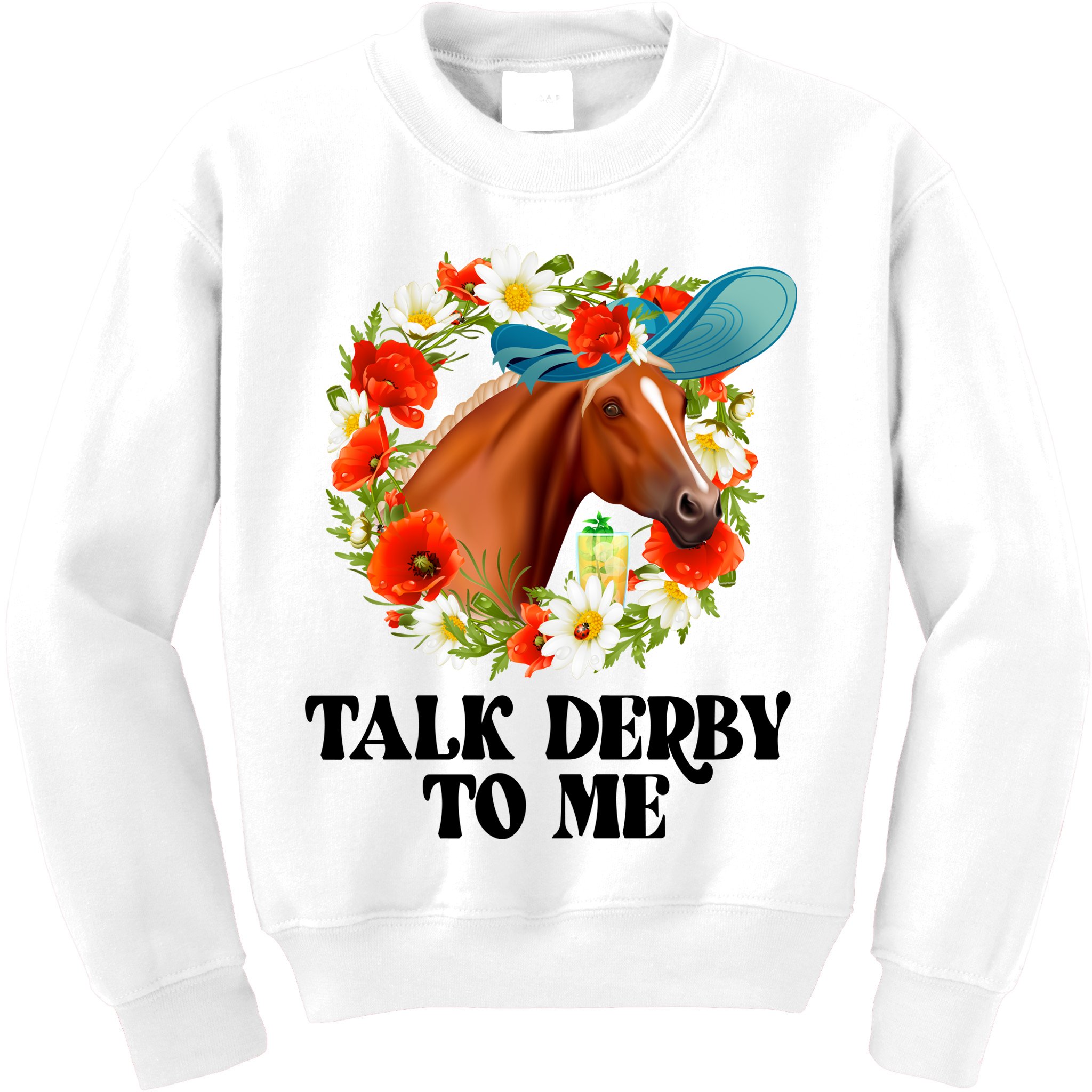 Funny Talk Derby To Me Horse Derby Racing Kids Sweatshirt