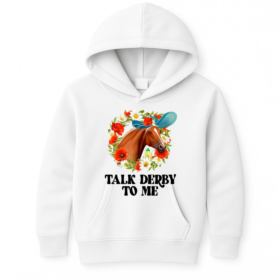 Funny Talk Derby To Me Horse Derby Racing Kids Hoodie