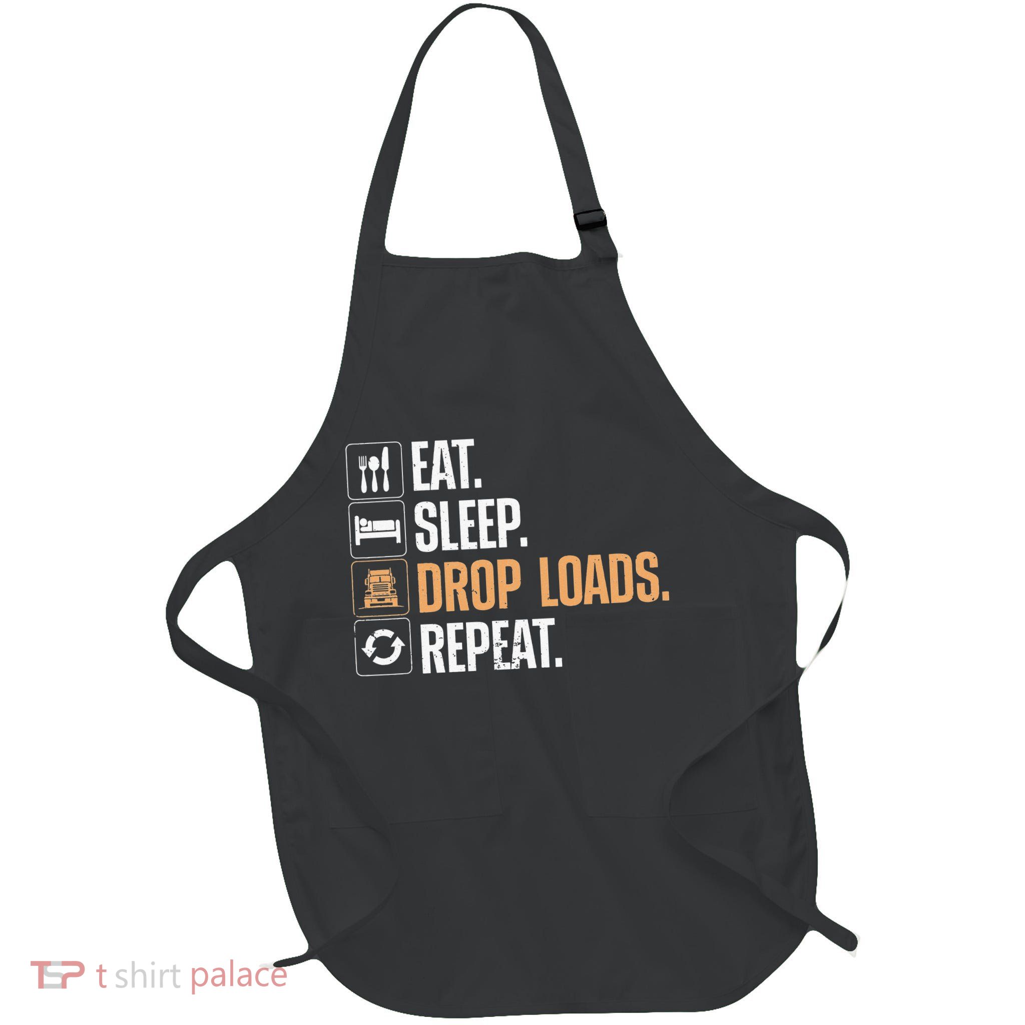 Funny Truck Driver Dad Trucking Mechanic Trucker Full-Length Apron With Pockets